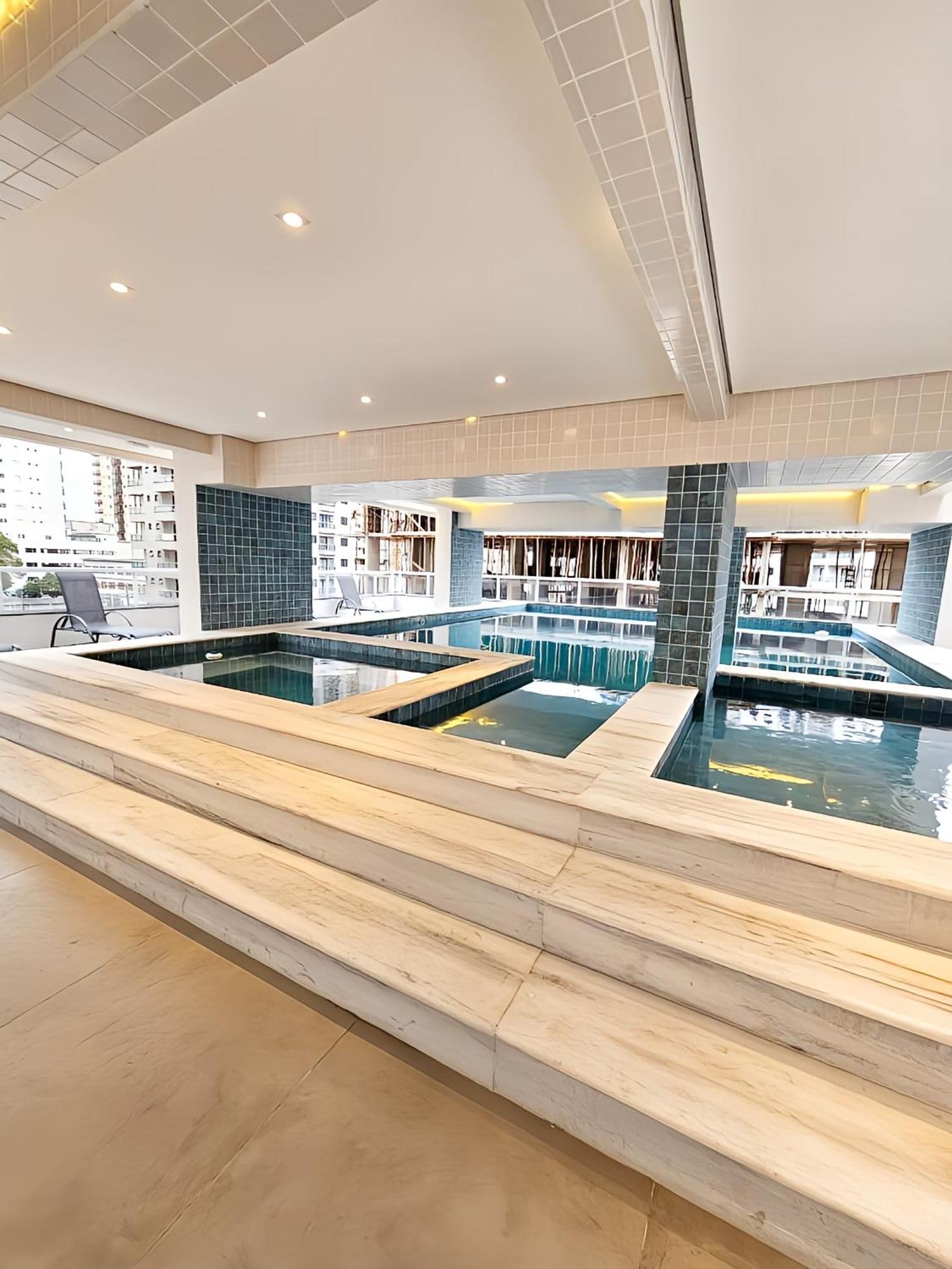 Apto Com Lazer Completo, Piscina, Ar, Mercadinho E Pet Friendly A 1 Min Da Praia Praia Grande (Santos) Bagian luar foto
